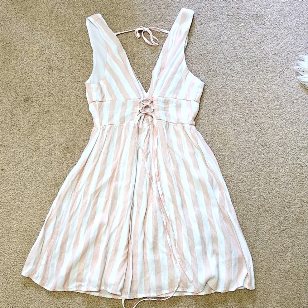 Forever 21 Pink & White Striped Dress